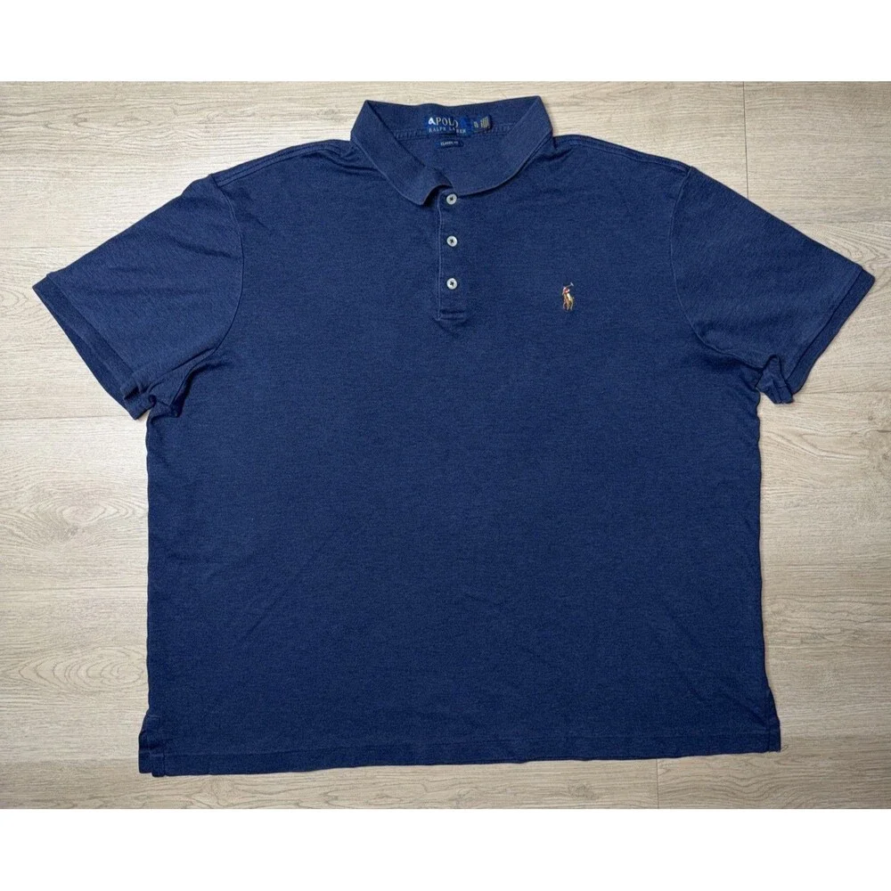 Polo Ralph Lauren Men's XL Classic Fit Short Sleeve Polo Shirt Slate Blue